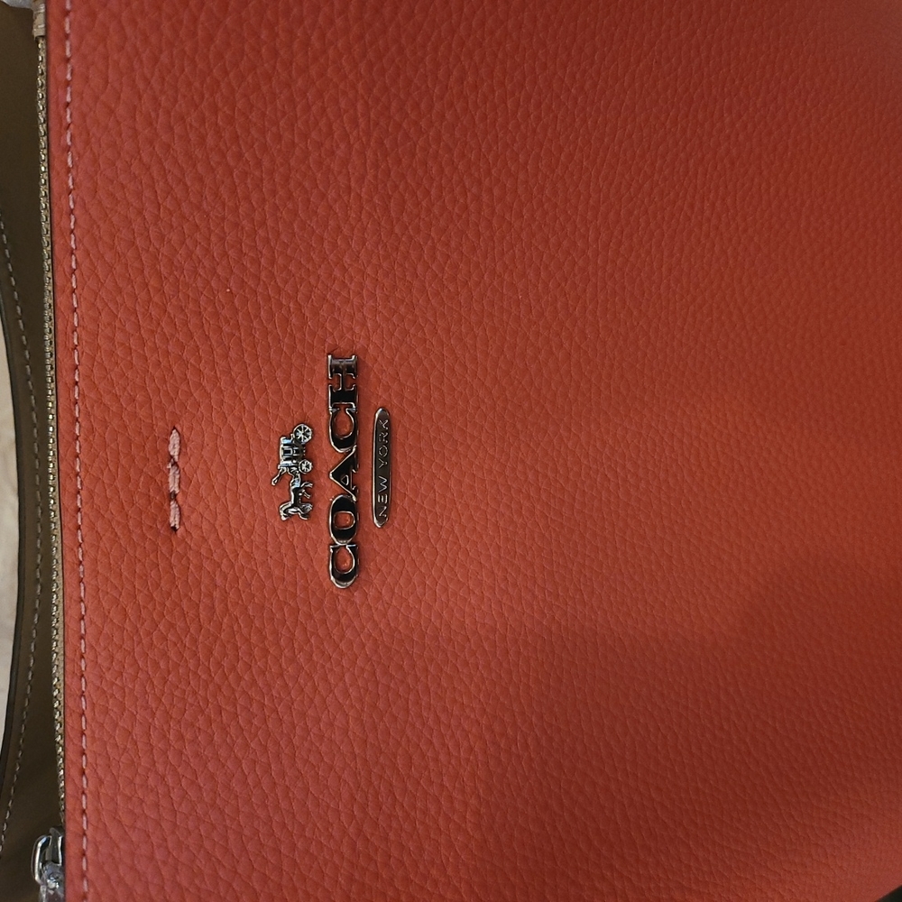 COACH 91122 LEATHER TOWN BUCKET BAG TANGERINE TAUP - Picture 2 of 10